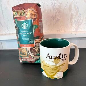 Starbucks City Mug Austin Rare Discontinued! The + 1 Lb Pike Place Coffee Beans